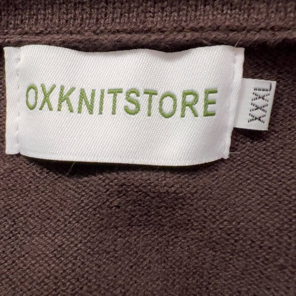 OXKNITSTORE Men’s Brown Knit Button-Up Shirt XXXL 100% Cotton - Picture 8 of 13